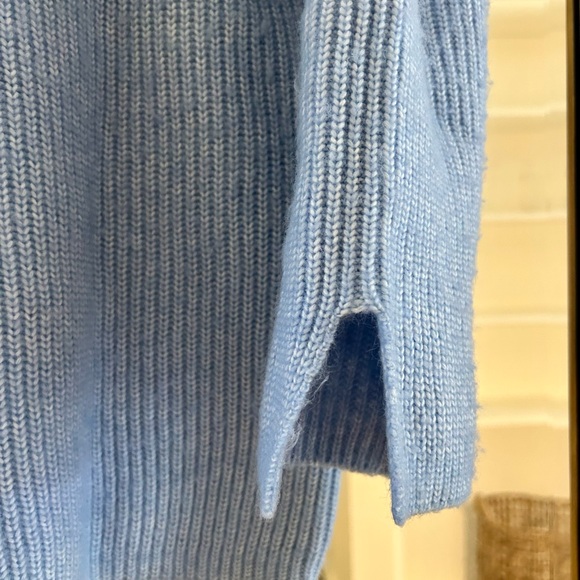 Blue Ribbed Knit Sweater - Picture 2 of 4